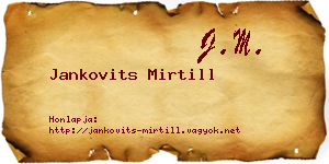 Jankovits Mirtill névjegykártya